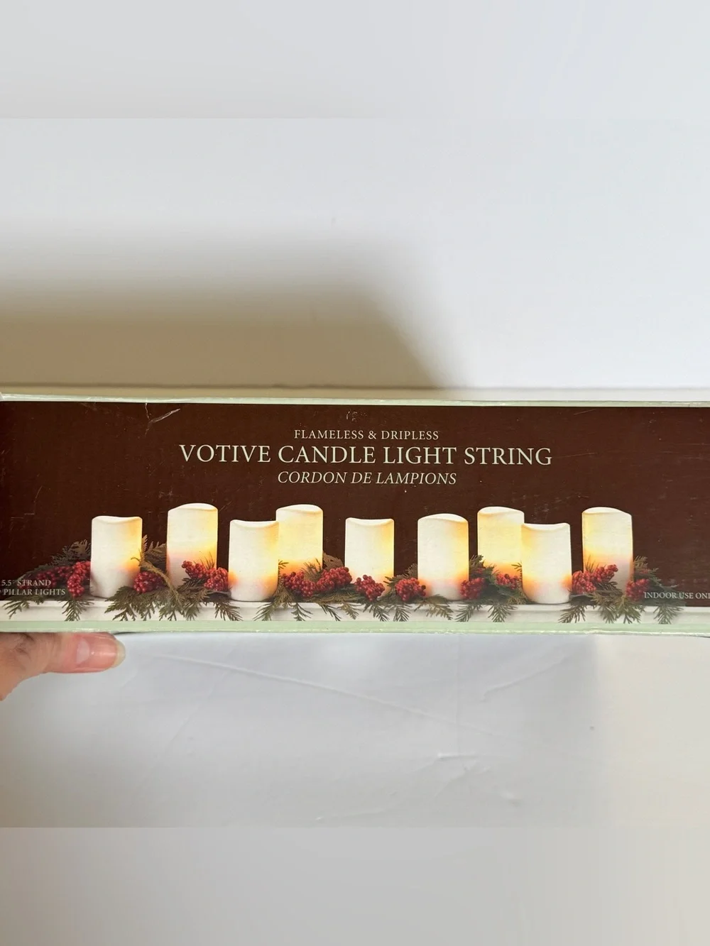 Restoration Hardware Flameless Votive String Lights 9 Pillars Christmas Holiday